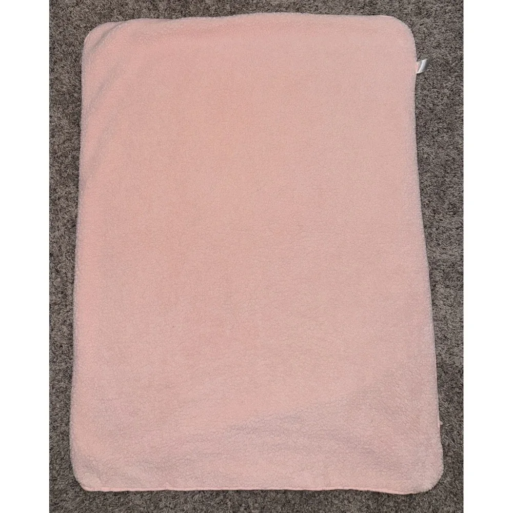 Chick Pea Floral Baby Blanket Silky Sherpa Pink White Blue 30 x 40